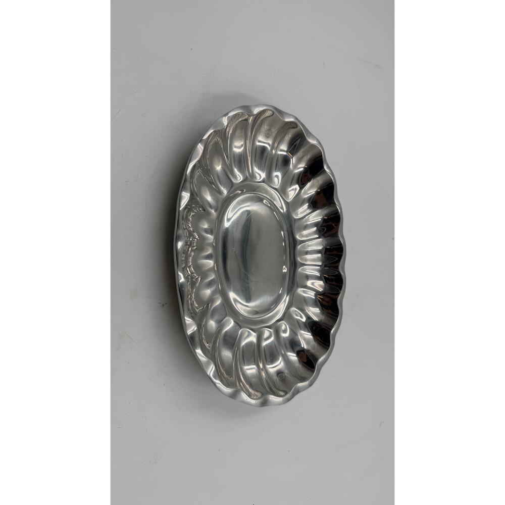 Vintage PEWTER CANDY DISH--8" Made in Mexico